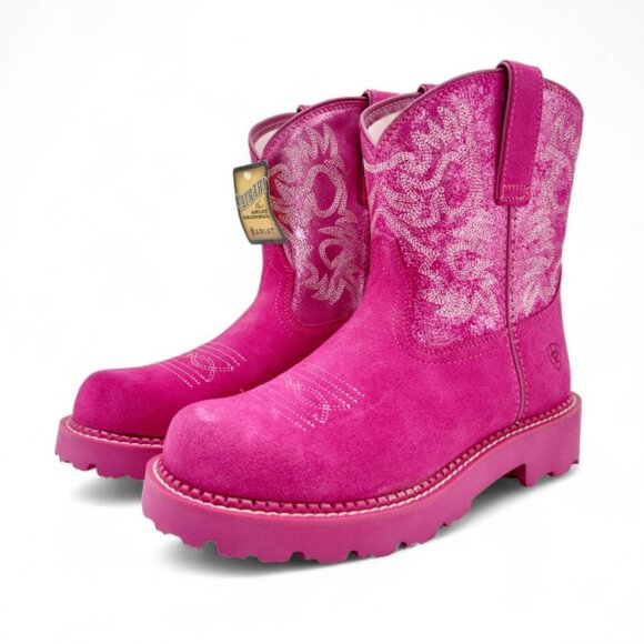 Ariat Fatbaby Women's Size 9 B Medium Hottest Pink Metallic Western Boot - Picture 9 of 15